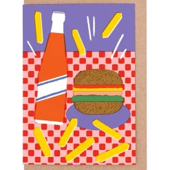 Burgers and Fries Greetings Card by Evermade