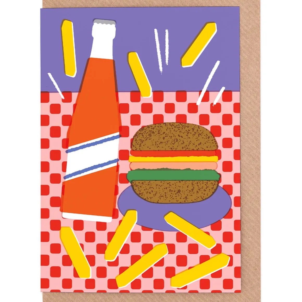 Burgers and Fries Greetings Card by Evermade