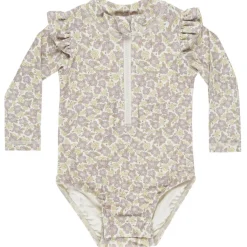 Byron Rashguard One Piece in Purple Floral by Quincy Mae
