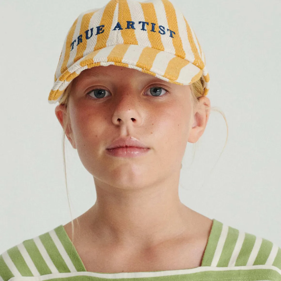 Cap nº01 in Naples Yellow Stripe by True Artist