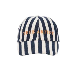 Cap nº01 in Navy Blue Stripe by True Artist