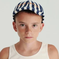 Cap nº01 in Navy Blue Stripe by True Artist