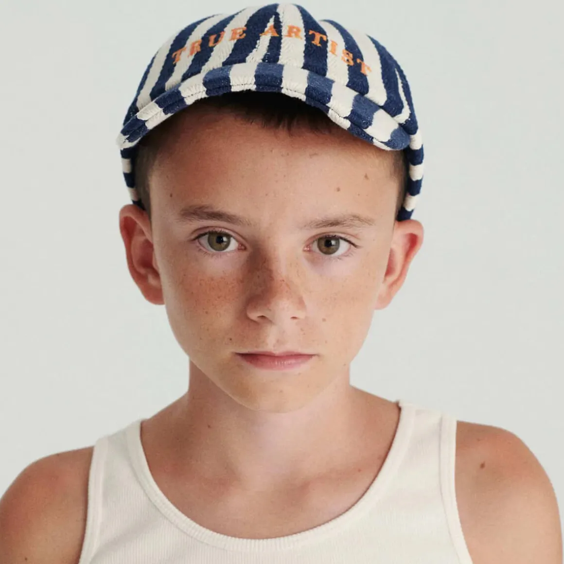 Cap nº01 in Navy Blue Stripe by True Artist