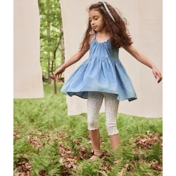 Capri Legging in Fleur Print Powder by Soor Ploom - Last Ones In Stock - 10-12 Years