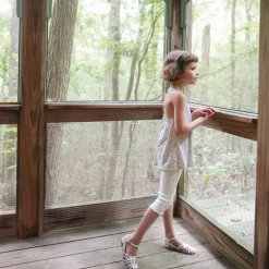 Capri Legging in Frolic Print / Blueberry by Soor Ploom