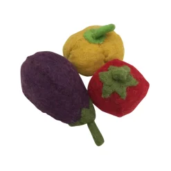 Capsicum, Aubergine and Tomato Felt Toy Set by Papoose Toys