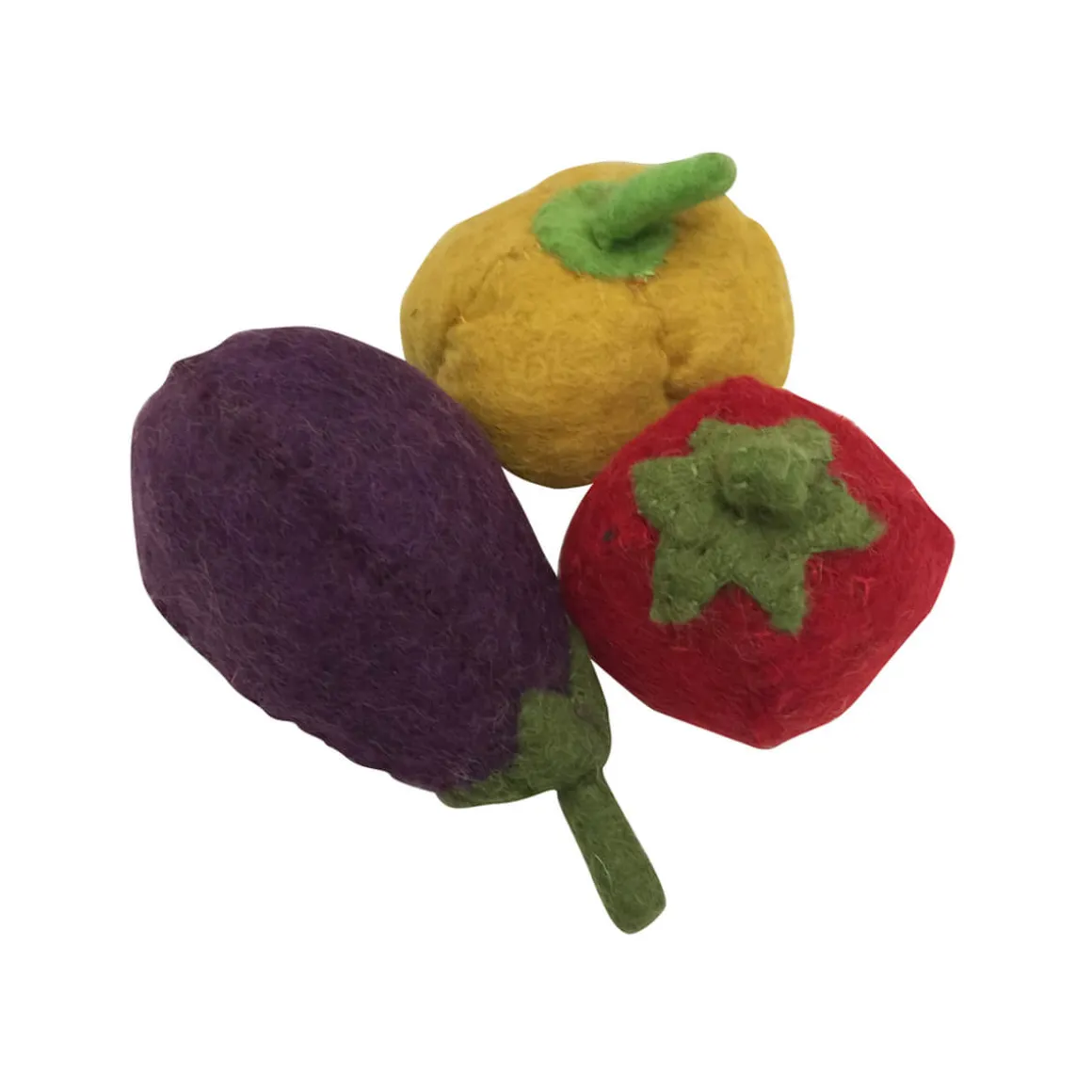 Capsicum, Aubergine and Tomato Felt Toy Set by Papoose Toys