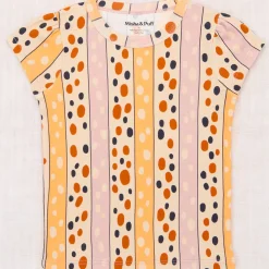 Cap Sleeve Tee in Frangipani Polka-Stripe by Misha & Puff