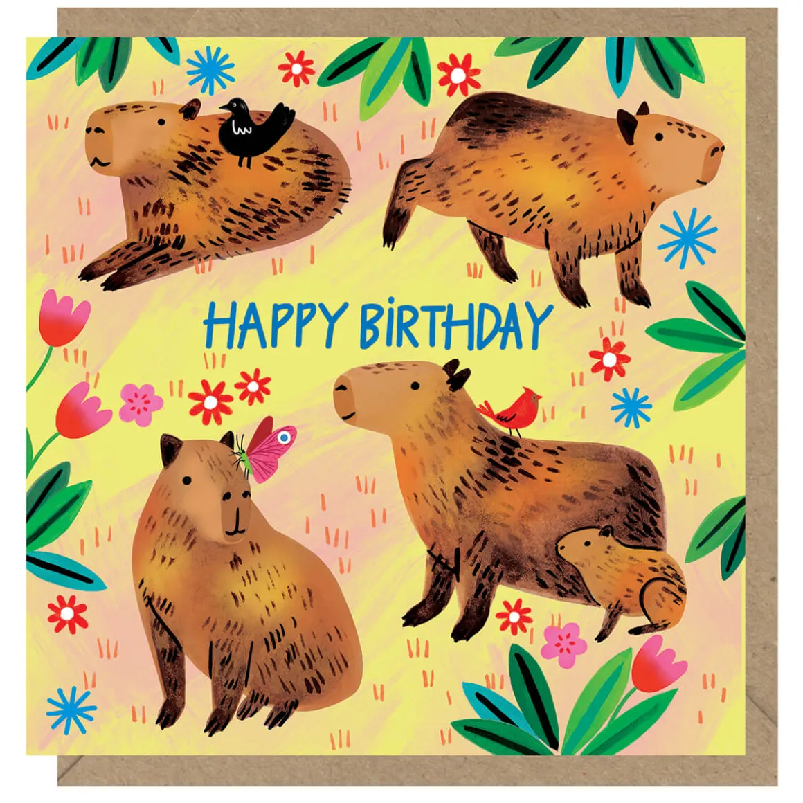 Capybaras Birthday Greetings Card by Emma Jayne for Earlybird Designs