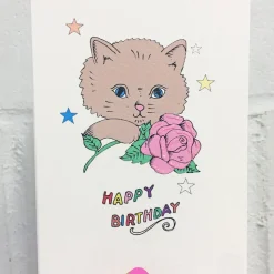 Cat Birthday Greetings Card by Rosie Wonders
