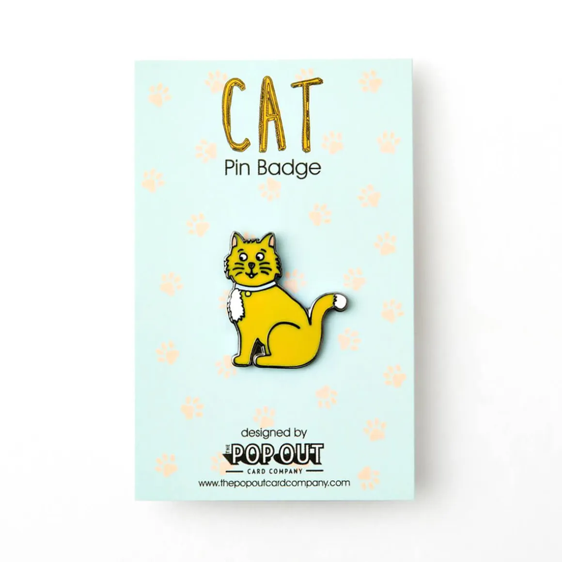 Cat Enamel Pin Badge by The Pop Out Card Company