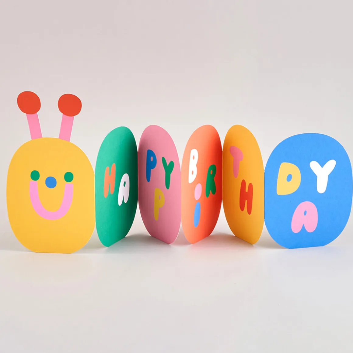 Caterpillar Fold Out Birthday Greetings Card by Susie Hammer for Wrap