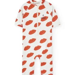 Caterpillar Kids Swimsuit in White by The Animals Observatory