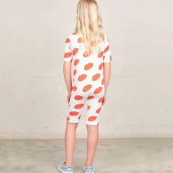 Caterpillar Kids Swimsuit in White by The Animals Observatory