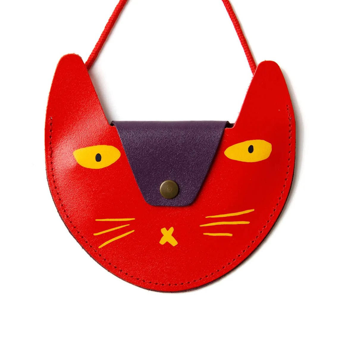Cat Pocket Purse In Red by Ark Colour Designs