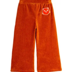 Cats Corduroy Velour Trousers in Brown by Mini Rodini