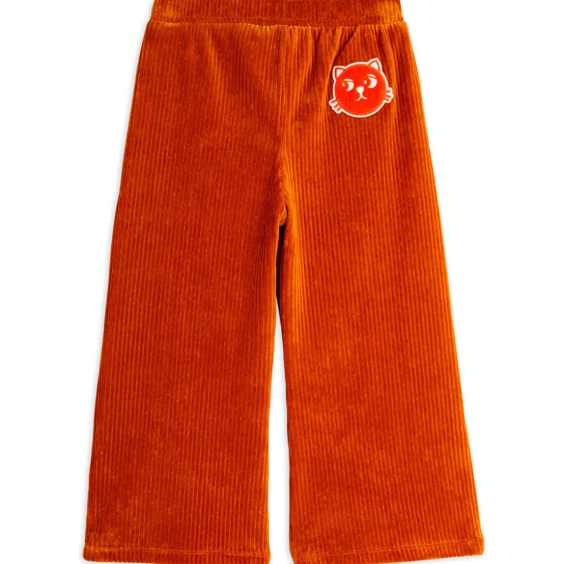 Cats Corduroy Velour Trousers in Brown by Mini Rodini