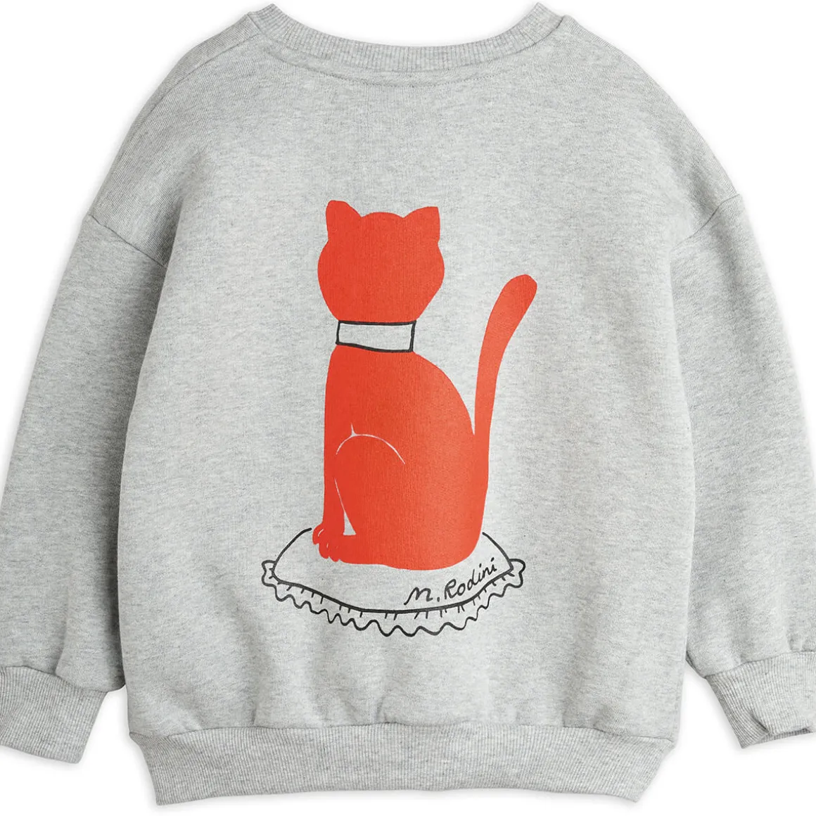 Cat Sweatshirt in Grey Melange by Mini Rodini
