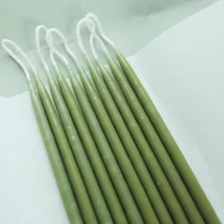 8 Celebration Extra Long Birthday Candles in Green Tea Mix by Wax Atelier