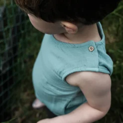 Ceylan Baby Tank Top in Blue Surf by Poudre Organic- Last Ones In stock - 3-12 Months