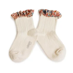 Charlotte Liberty Ruffle Ribbed Ankle Socks in Doux Agneaux by Collegien