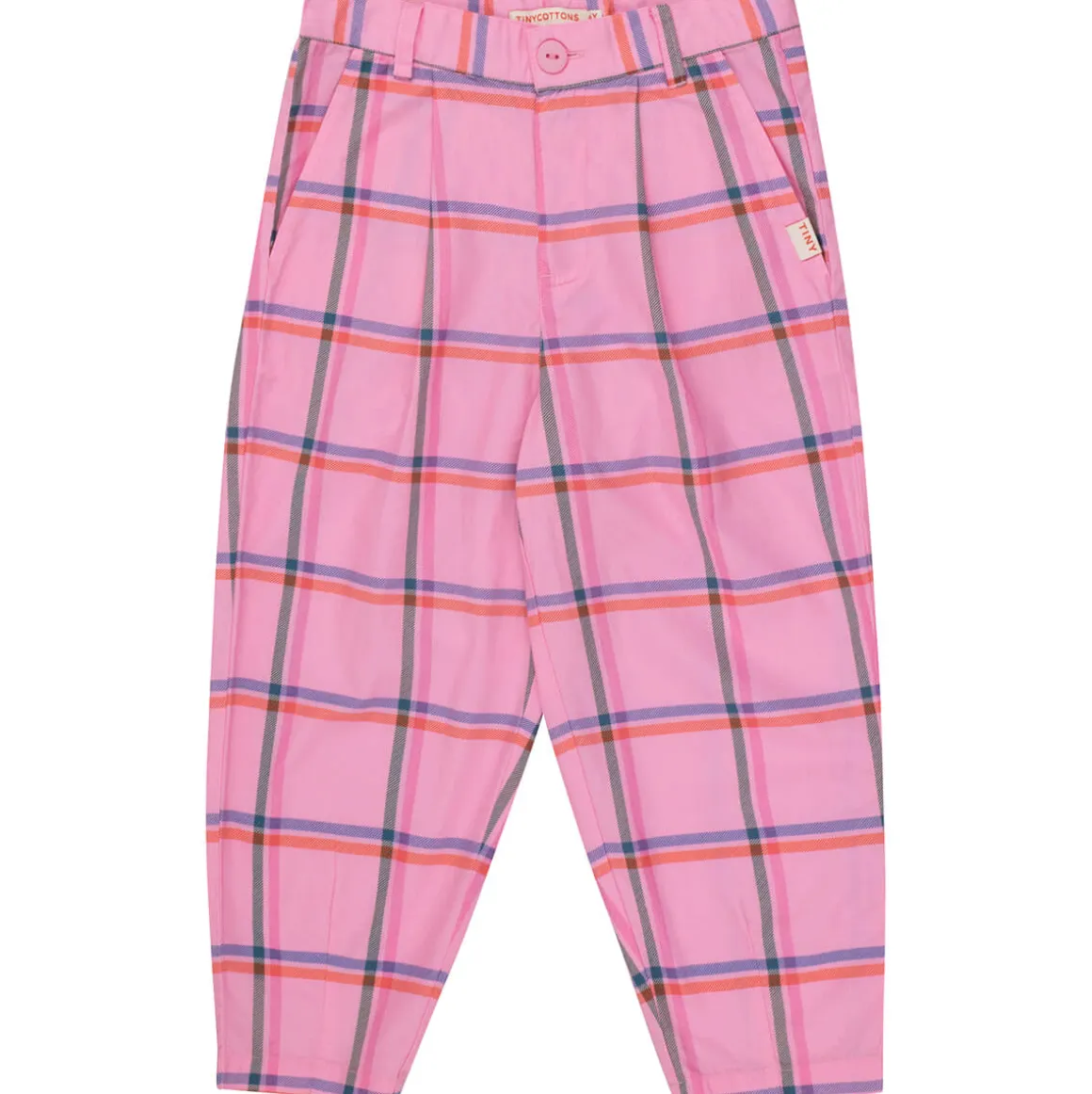 Check Pleated Pant in Pink by Tinycottons - Last Ones In Stock - 10-12 Years