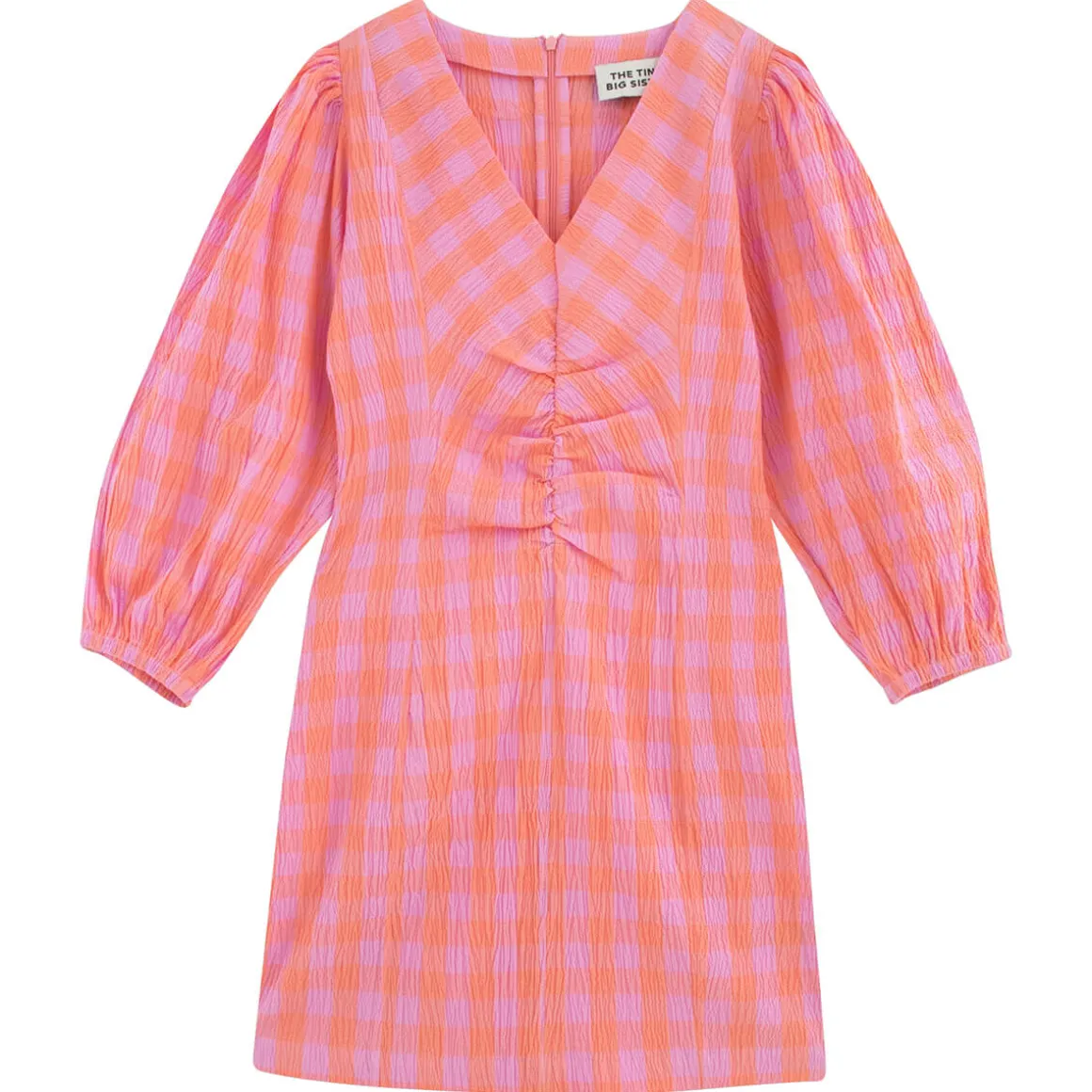 Check Puff Sleeve Dress by The Tiny Big Sister - Last One In Stock - EUR 36 (UK 8)