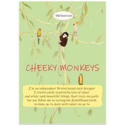 Cheeky Monkeys Greetings Card by Wildflower Cards
