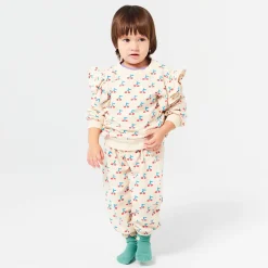 Cherry AOP Ruffle Baby Sweatshirt by Bobo Choses