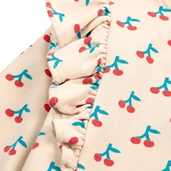 Cherry AOP Ruffle Baby Sweatshirt by Bobo Choses