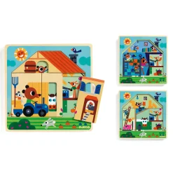 Chez Gaby 3 Layer Wooden Puzzle by Djeco