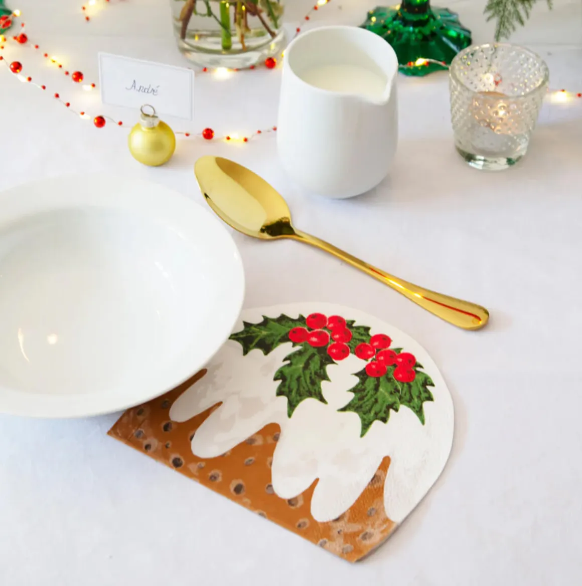 Christmas Pudding Paper Napkins by Talking Tables