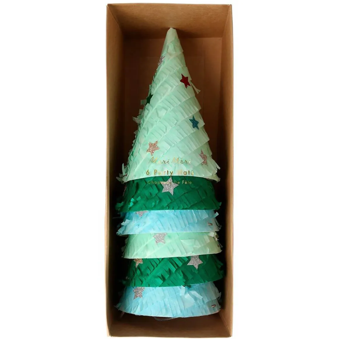 Christmas Tree Fringed Party Hats by Meri Meri