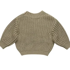 Chunky Knit Sweater in Olive by Quincy Mae