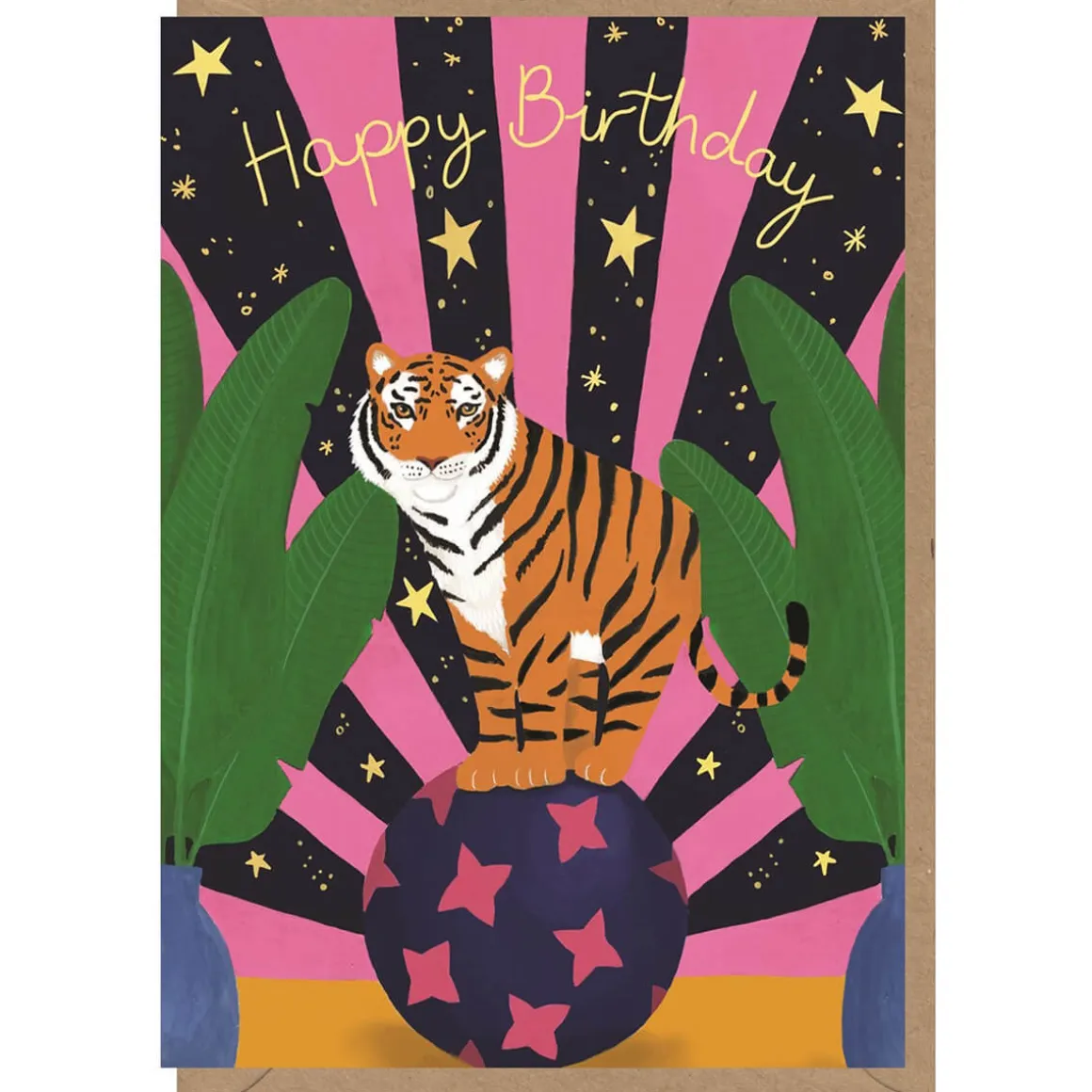 Circus Tiger Birthday Greetings Card by Bex Parkin for Earlybird Designs