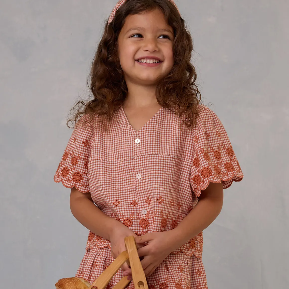 Cleo Top in Poppy Gingham by Rylee & Cru