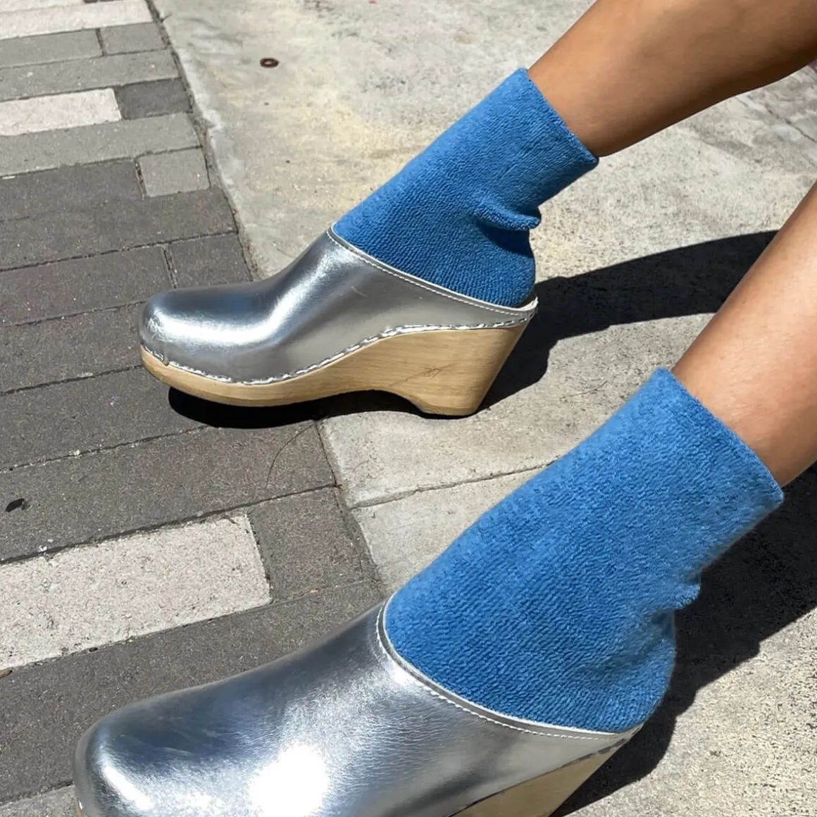 Cloud Adult Socks in Cerulian by Le Bon Shoppe