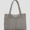 Cloud Carry-On Bag in Black And White Gingham by Baggu