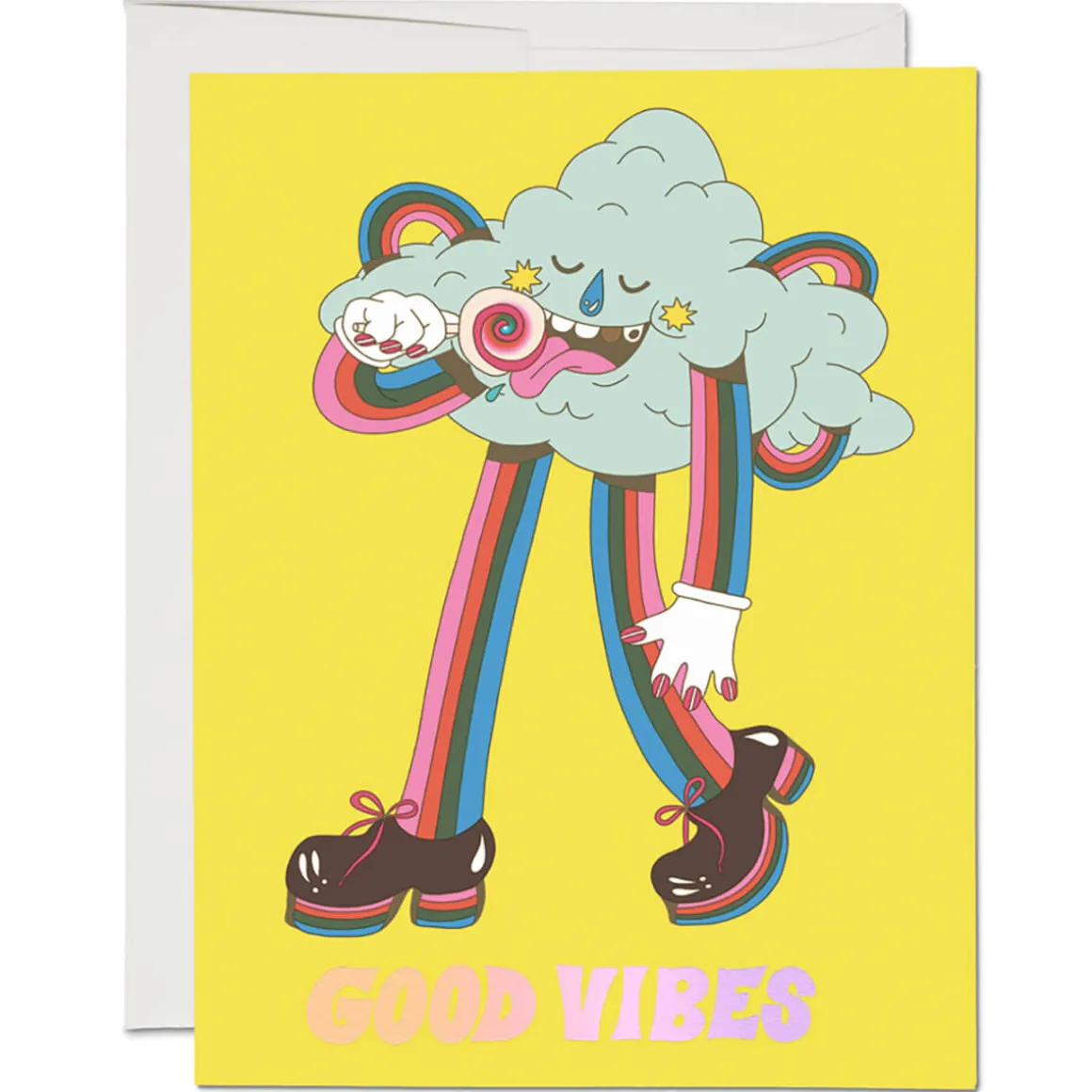 Cloud Dude Vibes Greetings Card by Red Cap Cards