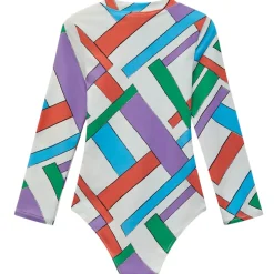 Cloud Sleeve Swimsuit in Kite Check by Wynken