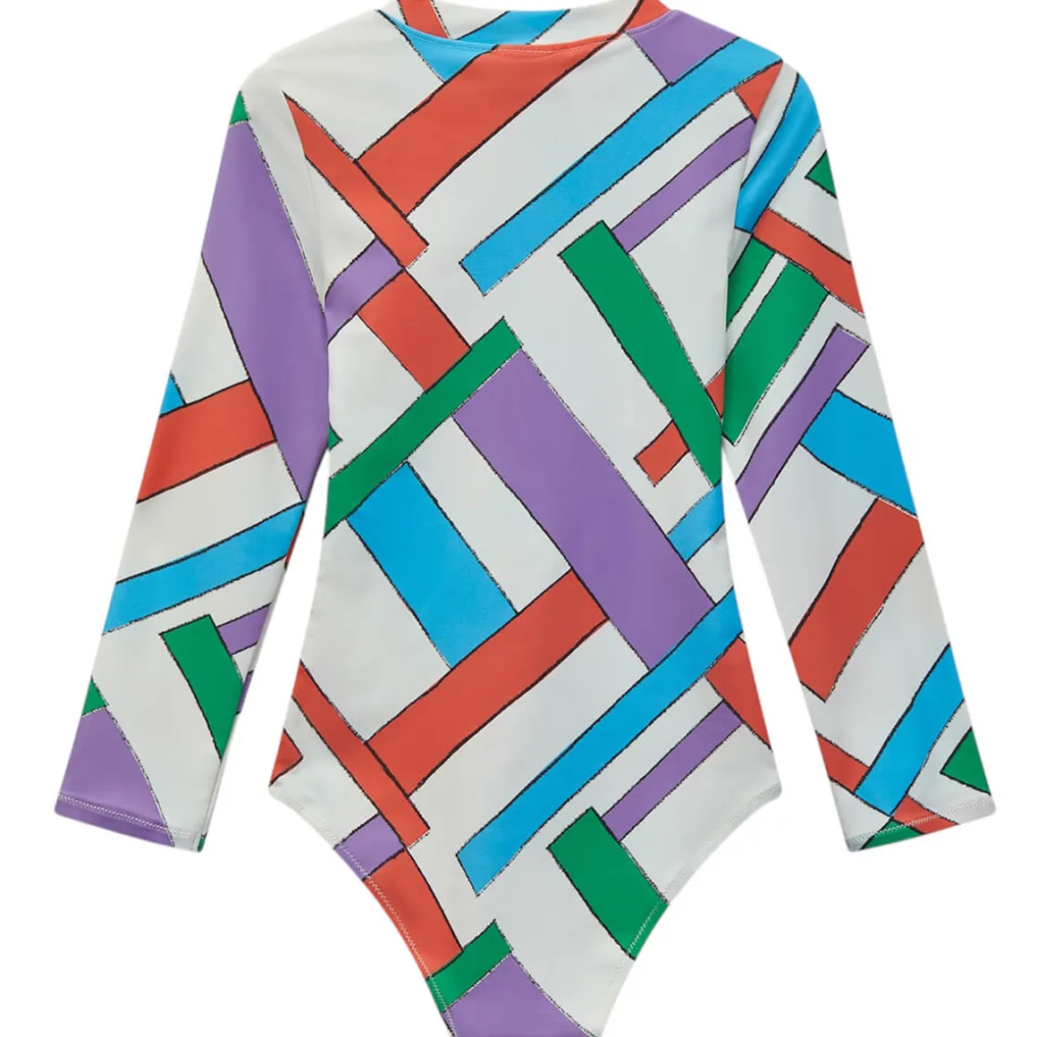 Cloud Sleeve Swimsuit in Kite Check by Wynken