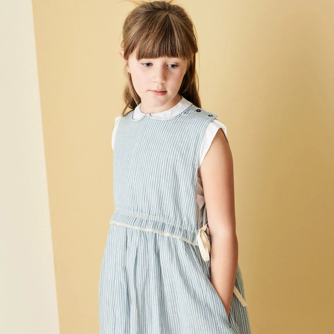 Colima Dress in Light Blue Stripe by Caramel