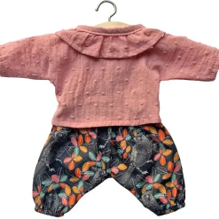 Coline Outfit (34cm Doll) in Bird Print / Tea Rose by Minikane