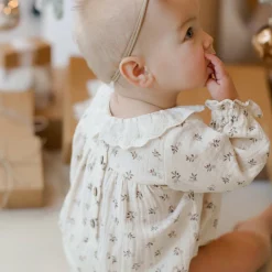 Collared Bubble Romper in Holly Berry by Quincy Mae - Last One In Stock - 2-3 Years
