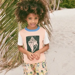 Collect Ringer Tee in Flamingo by Misha & Puff