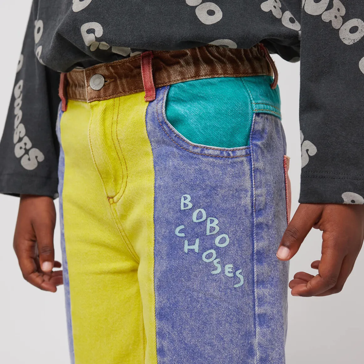 Colour Block Denim Pants by Bobo Choses