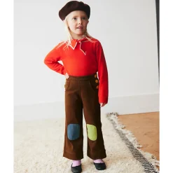Colour Block Sailor Pant in Nut Brown by Misha & Puff
