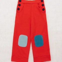 Colour Block Sailor Pant in Red Flame by Misha & Puff - Last Ones In Stock - 2-6 Years