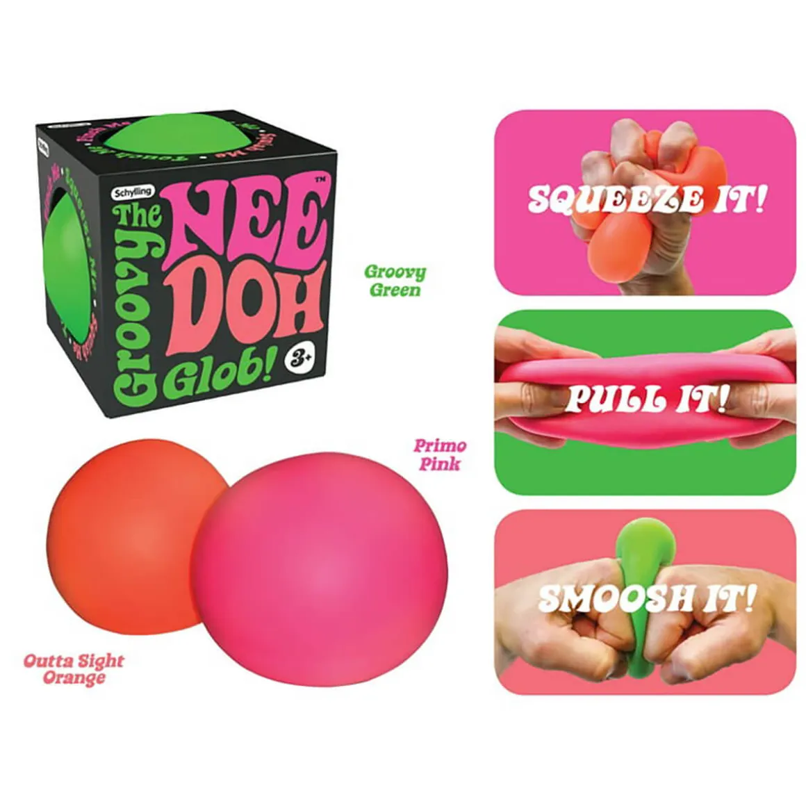 Coloured Glow in the Dark Needoh Squishy Toy by Schylling