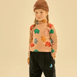 Colourful Bird Turtleneck T-Shirt by Jelly Mallow